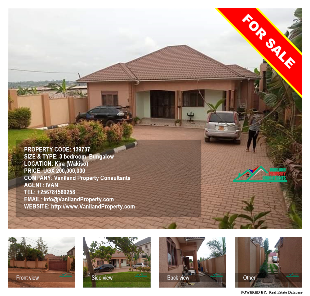 3 bedroom Bungalow  for sale in Kira Wakiso Uganda, code: 139737