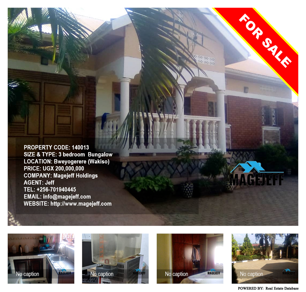 3 bedroom Bungalow  for sale in Bweyogerere Wakiso Uganda, code: 140013