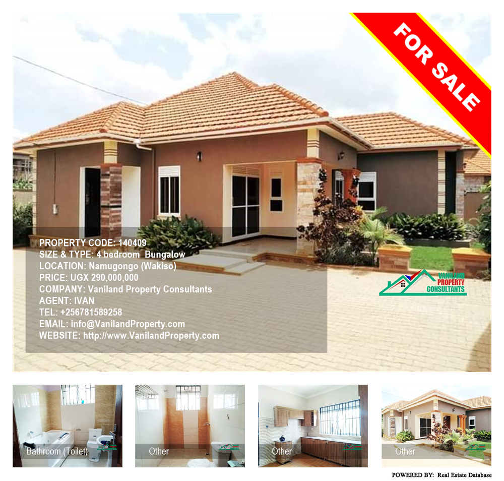 4 bedroom Bungalow  for sale in Namugongo Wakiso Uganda, code: 140409