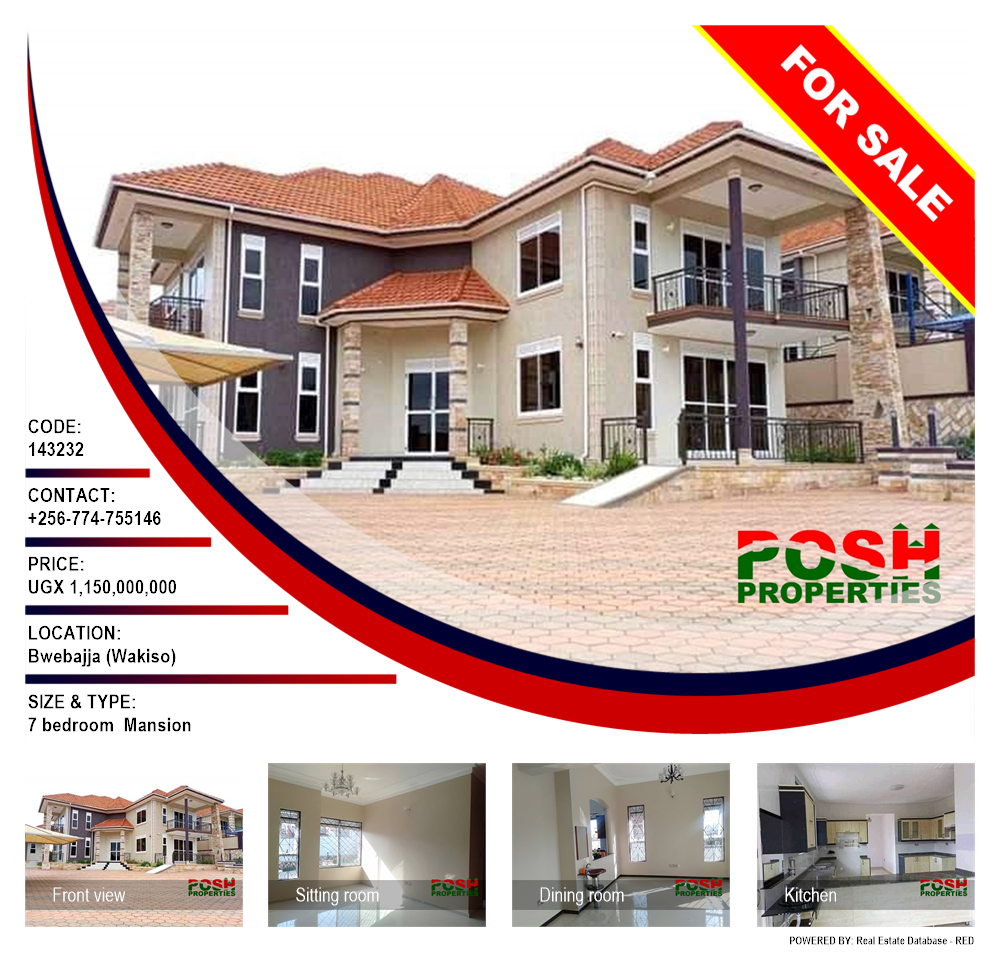 7 bedroom Mansion  for sale in Bwebajja Wakiso Uganda, code: 143232