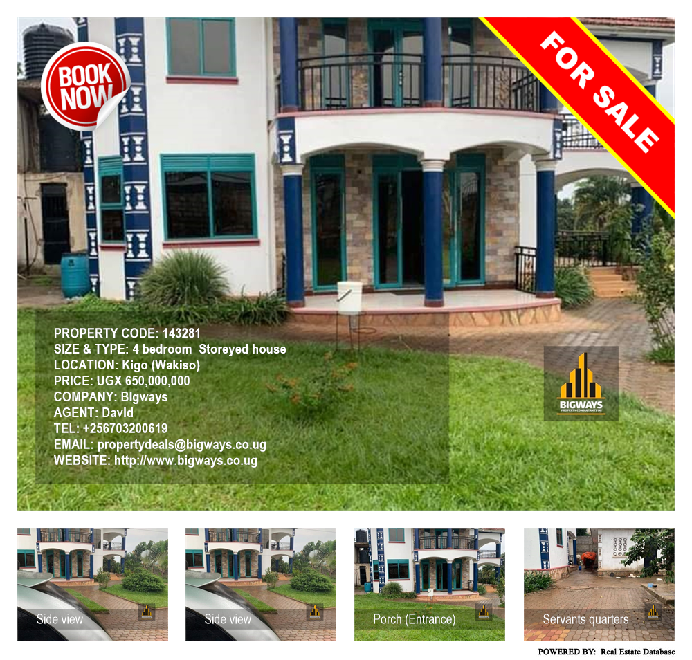 4 bedroom Storeyed house  for sale in Kigo Wakiso Uganda, code: 143281