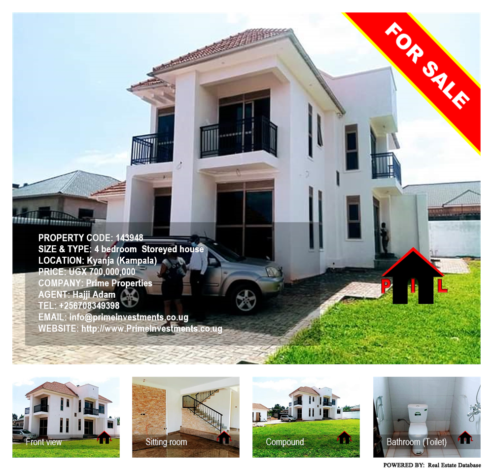 4 bedroom Storeyed house  for sale in Kyanja Kampala Uganda, code: 143948