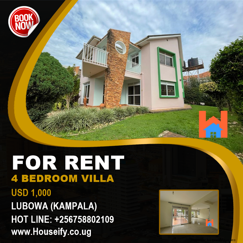 4 bedroom Villa  for rent in Lubowa Kampala Uganda, code: 144844