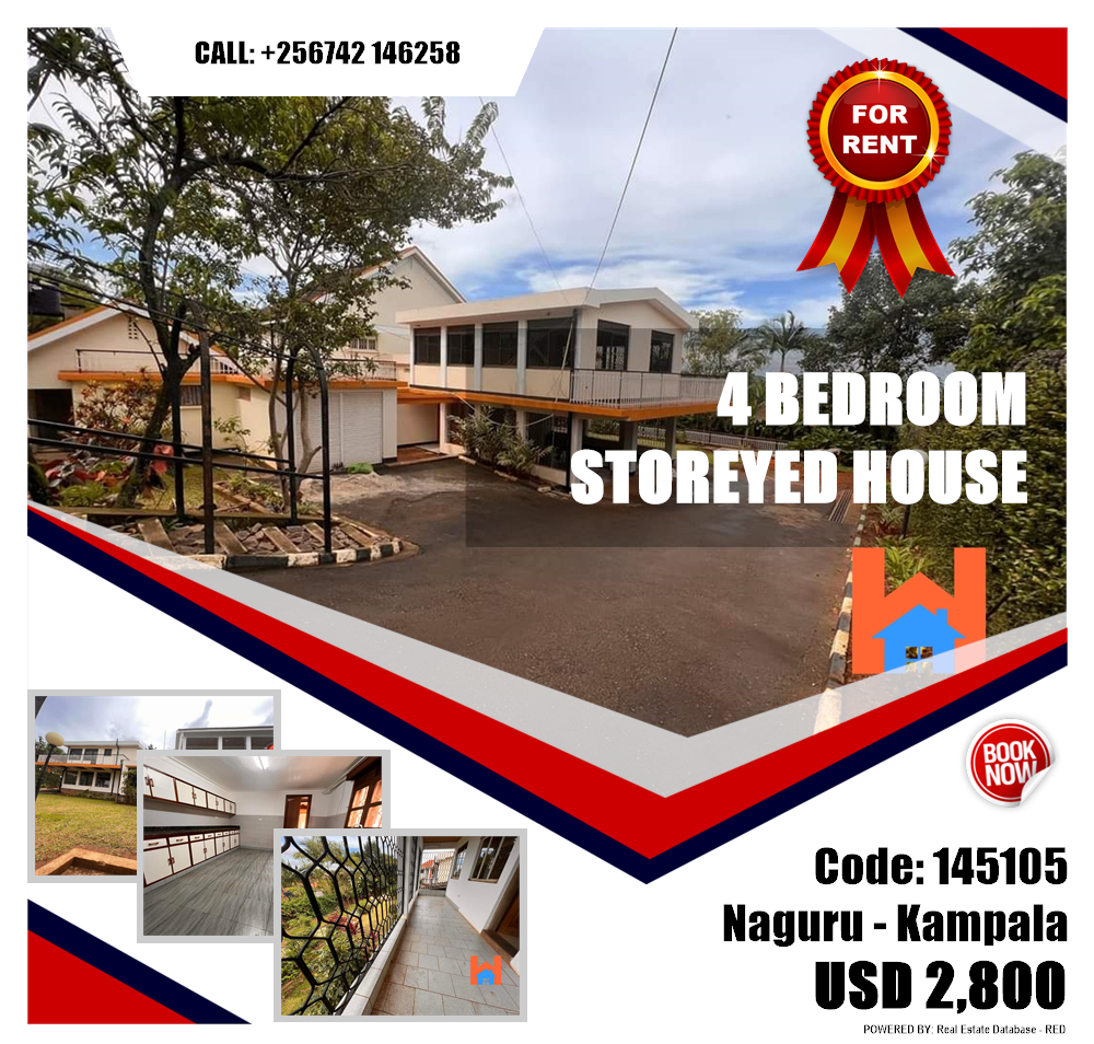 4 bedroom Storeyed house  for rent in Naguru Kampala Uganda, code: 145105