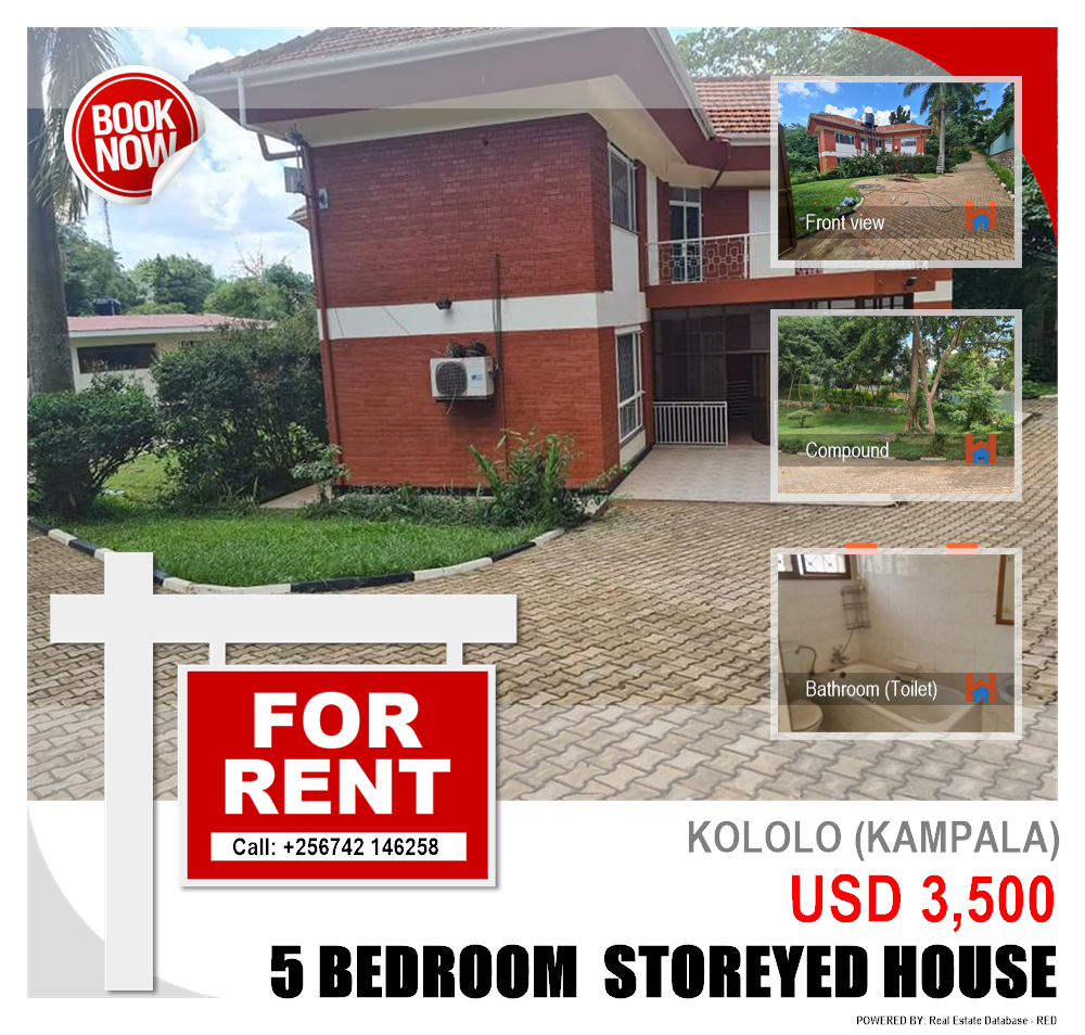 5 bedroom Storeyed house  for rent in Kololo Kampala Uganda, code: 145269