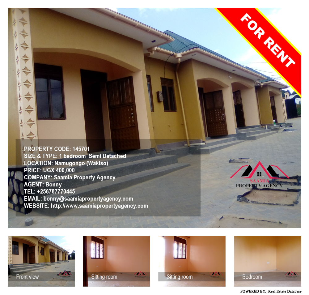 1 bedroom Semi Detached  for rent in Namugongo Wakiso Uganda, code: 145701