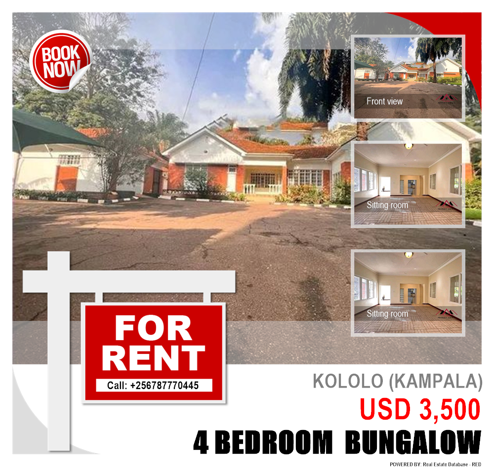 4 bedroom Bungalow  for rent in Kololo Kampala Uganda, code: 146085