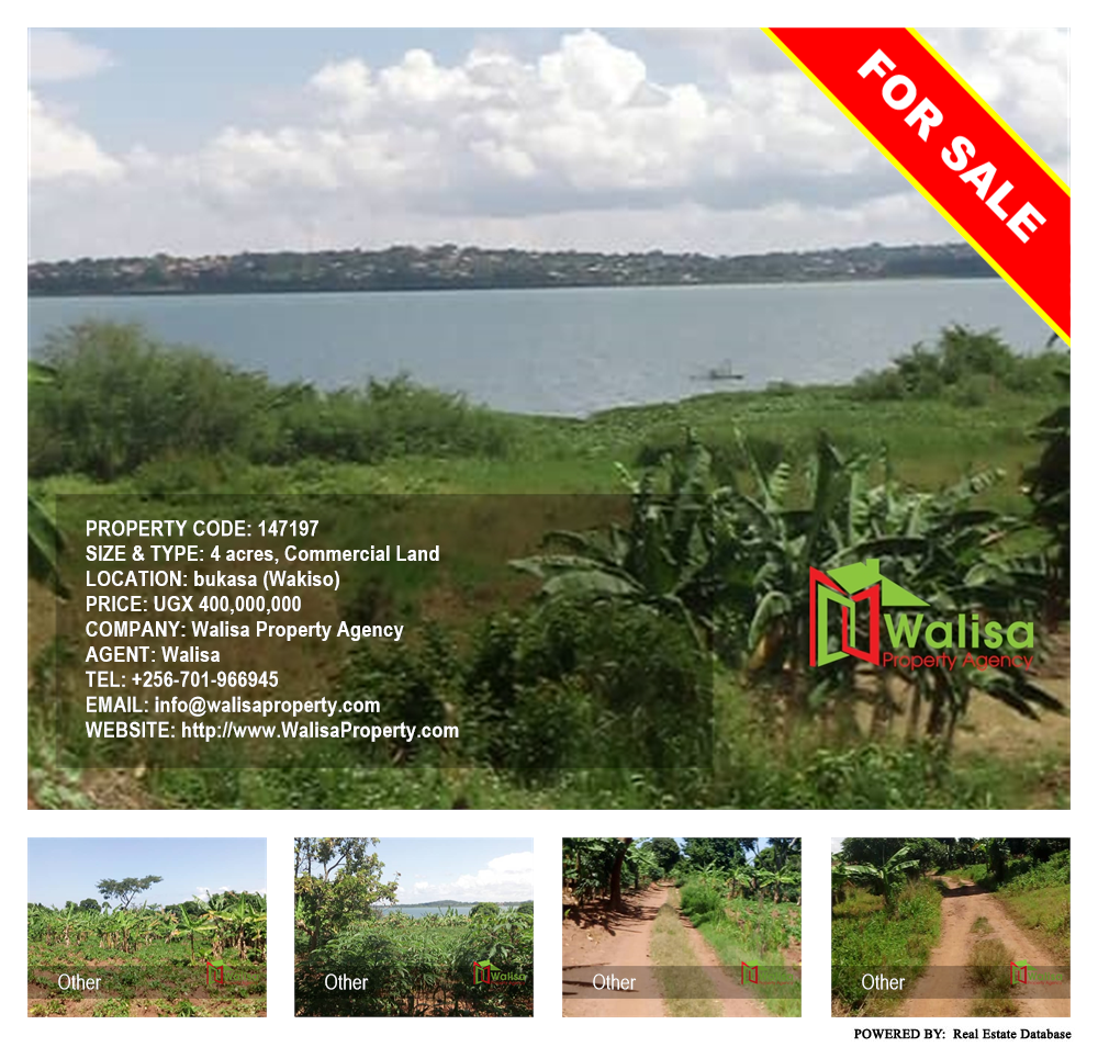 Commercial Land  for sale in Bukasa Wakiso Uganda, code: 147197