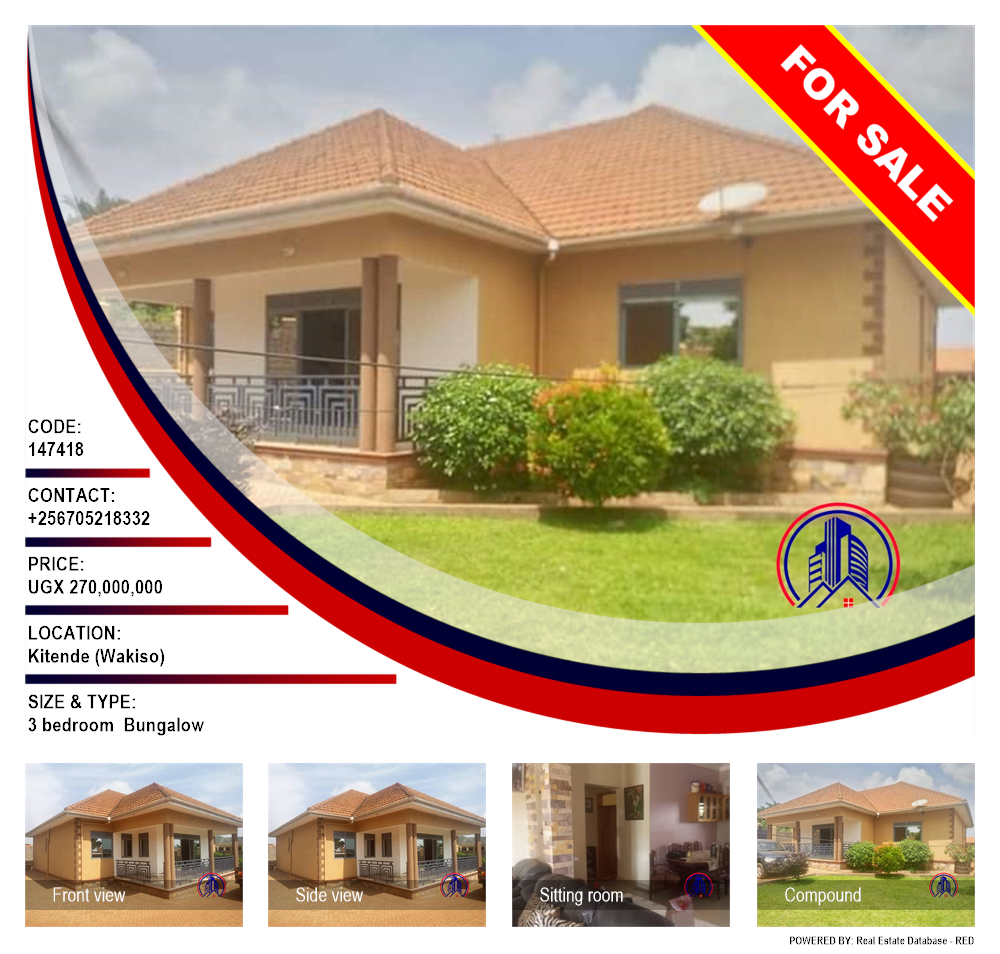 3 bedroom Bungalow  for sale in Kitende Wakiso Uganda, code: 147418