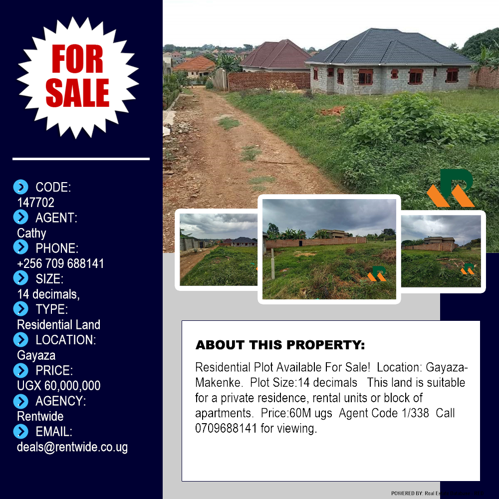 Residential Land  for sale in Gayaza Wakiso Uganda, code: 147702