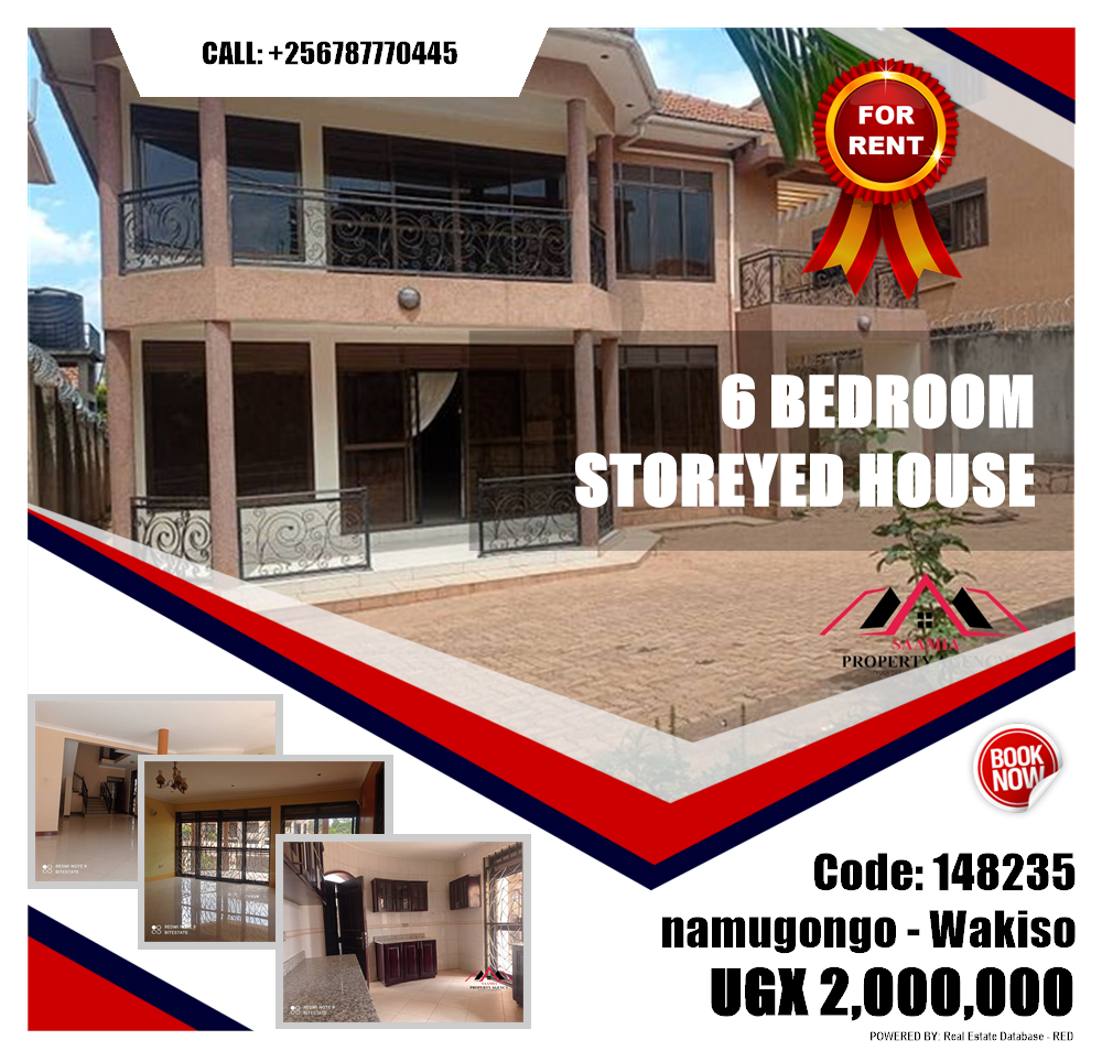 6 bedroom Storeyed house  for rent in Namugongo Wakiso Uganda, code: 148235