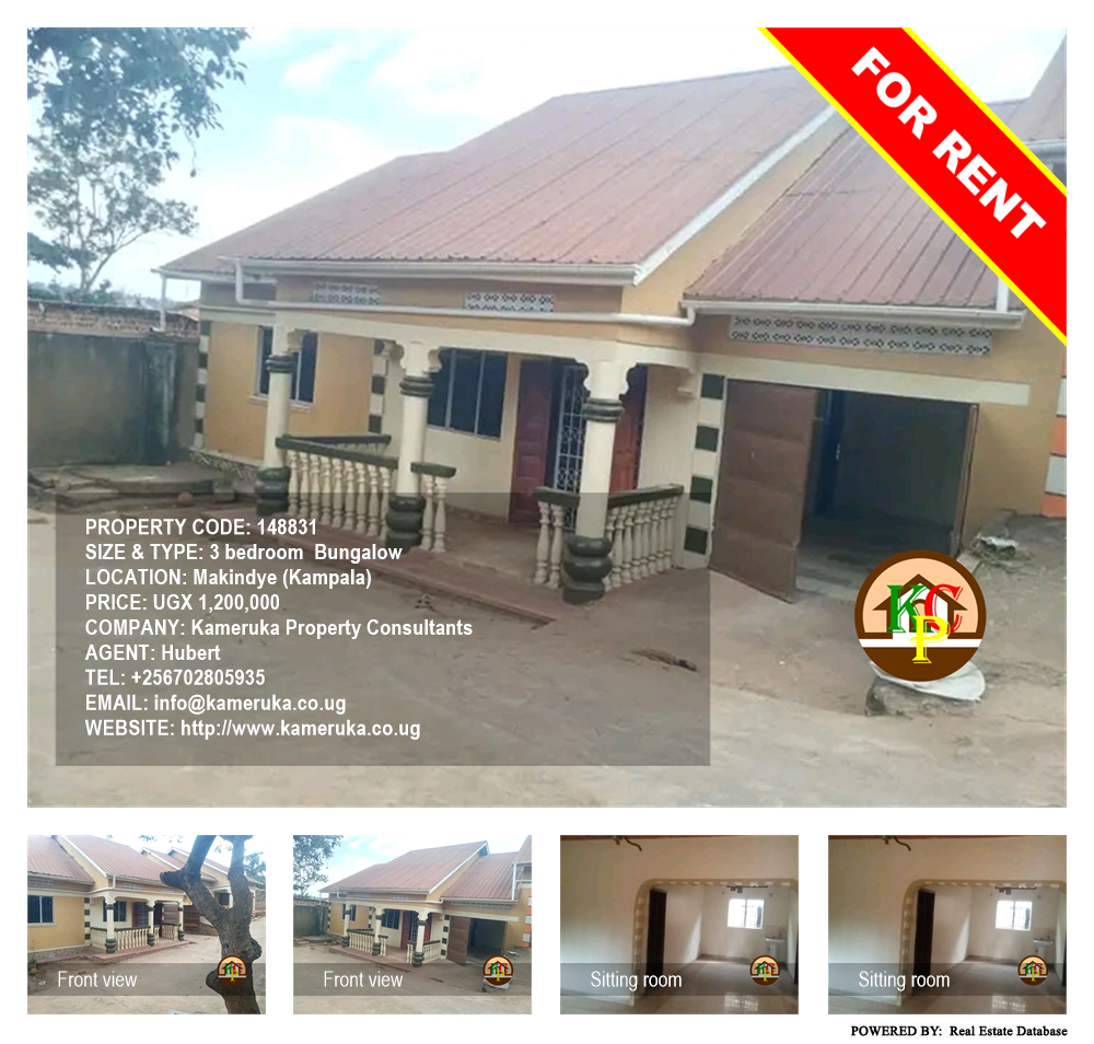 3 bedroom Bungalow  for rent in Makindye Kampala Uganda, code: 148831