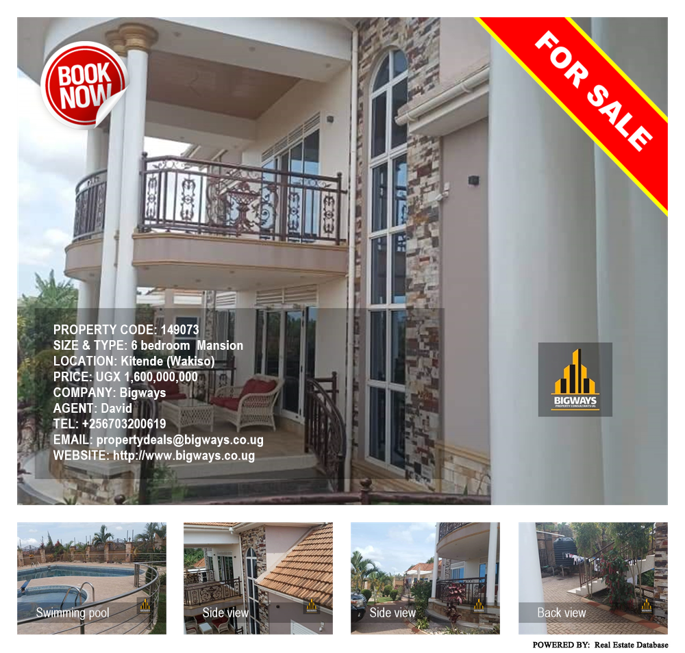 6 bedroom Mansion  for sale in Kitende Wakiso Uganda, code: 149073