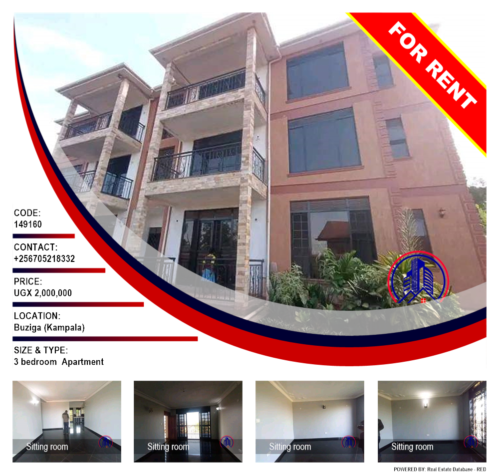 3 bedroom Apartment  for rent in Buziga Kampala Uganda, code: 149160