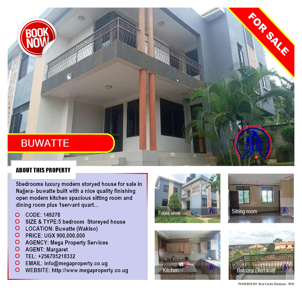 5 bedroom Storeyed house  for sale in Buwaate Wakiso Uganda, code: 149278