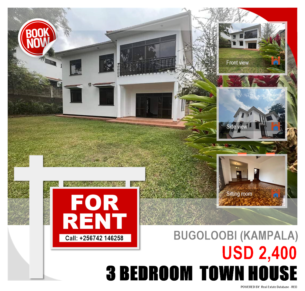 3 bedroom Town House  for rent in Bugoloobi Kampala Uganda, code: 149523