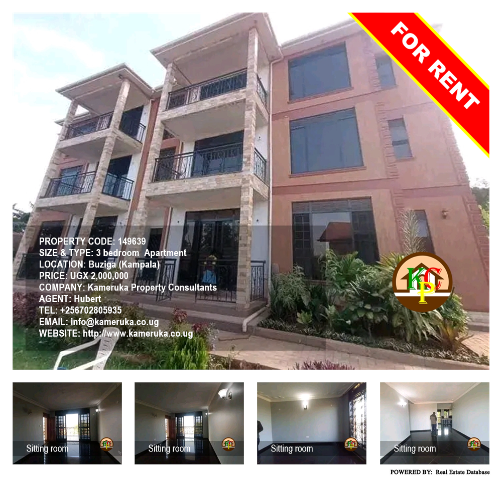 3 bedroom Apartment  for rent in Buziga Kampala Uganda, code: 149639