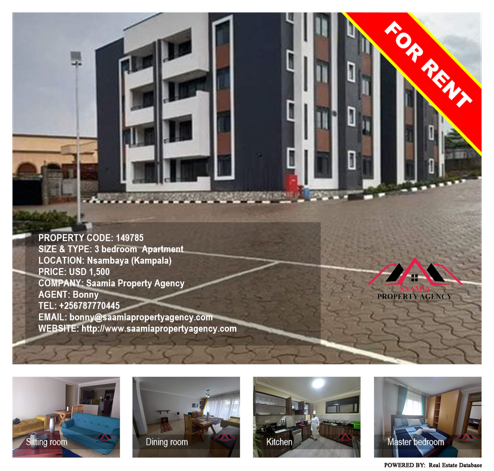 3 bedroom Apartment  for rent in Nsambaya Kampala Uganda, code: 149785