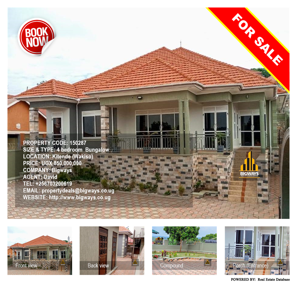 4 bedroom Bungalow  for sale in Kitende Wakiso Uganda, code: 150287