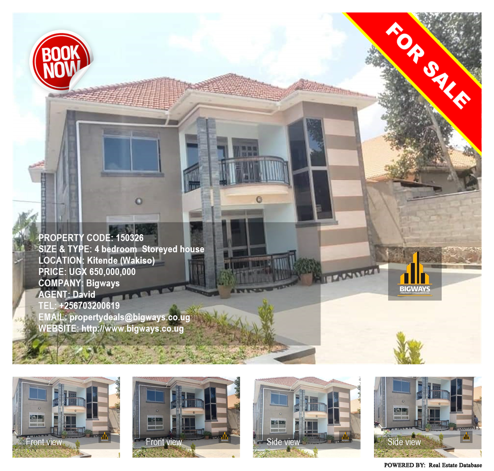 4 bedroom Storeyed house  for sale in Kitende Wakiso Uganda, code: 150326