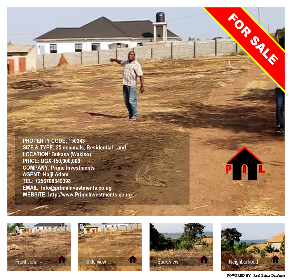 Residential Land  for sale in Bukasa Wakiso Uganda, code: 150343