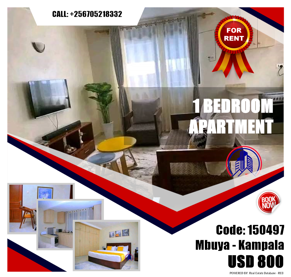 1 bedroom Apartment  for rent in Mbuya Kampala Uganda, code: 150497