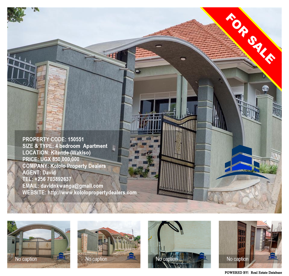 4 bedroom Apartment  for sale in Kitende Wakiso Uganda, code: 150551