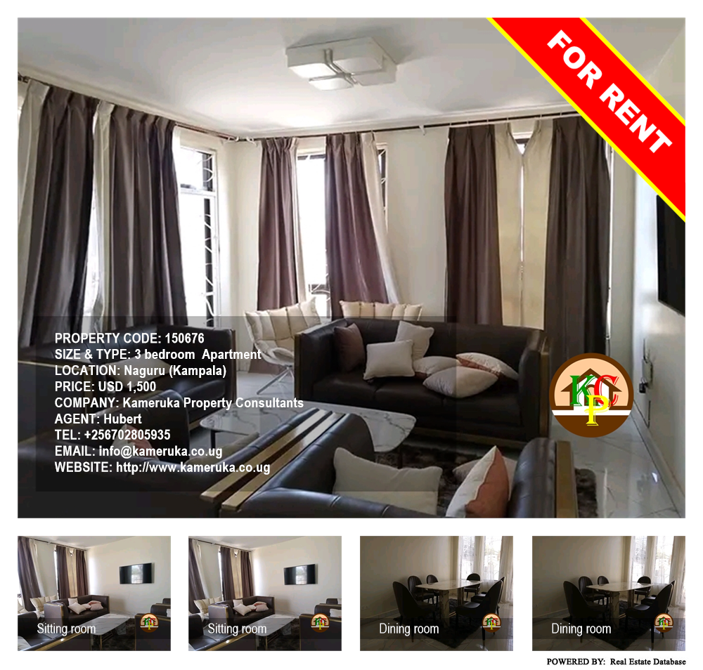 3 bedroom Apartment  for rent in Naguru Kampala Uganda, code: 150676