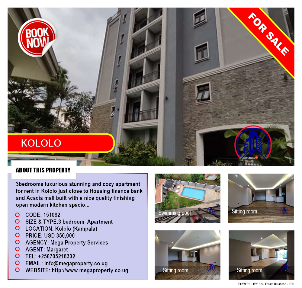 3 bedroom Apartment  for sale in Kololo Kampala Uganda, code: 151092