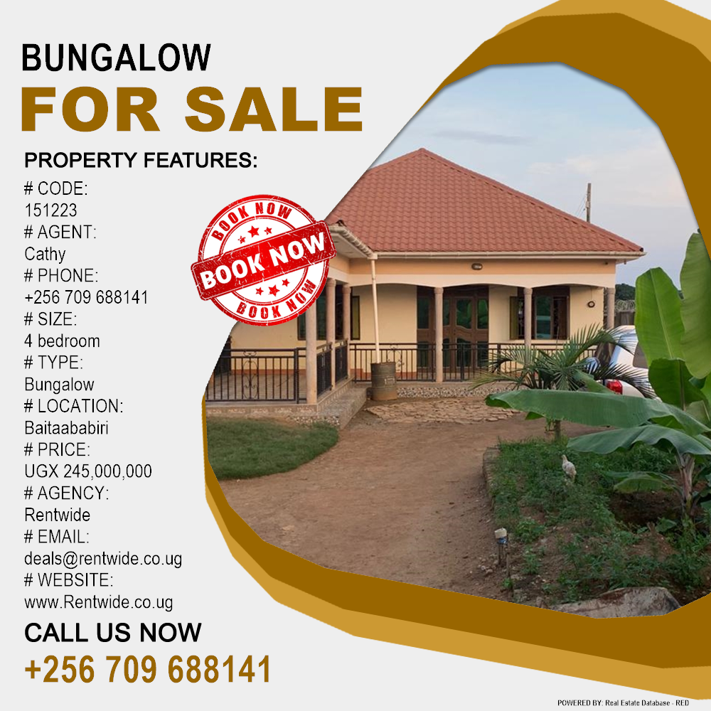 4 bedroom Bungalow  for sale in AbayitaAbabiri Wakiso Uganda, code: 151223