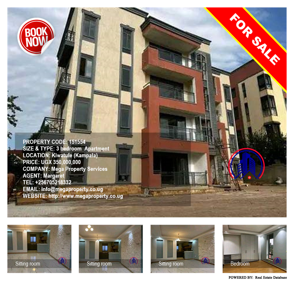 3 bedroom Apartment  for sale in Kiwaatule Kampala Uganda, code: 151554