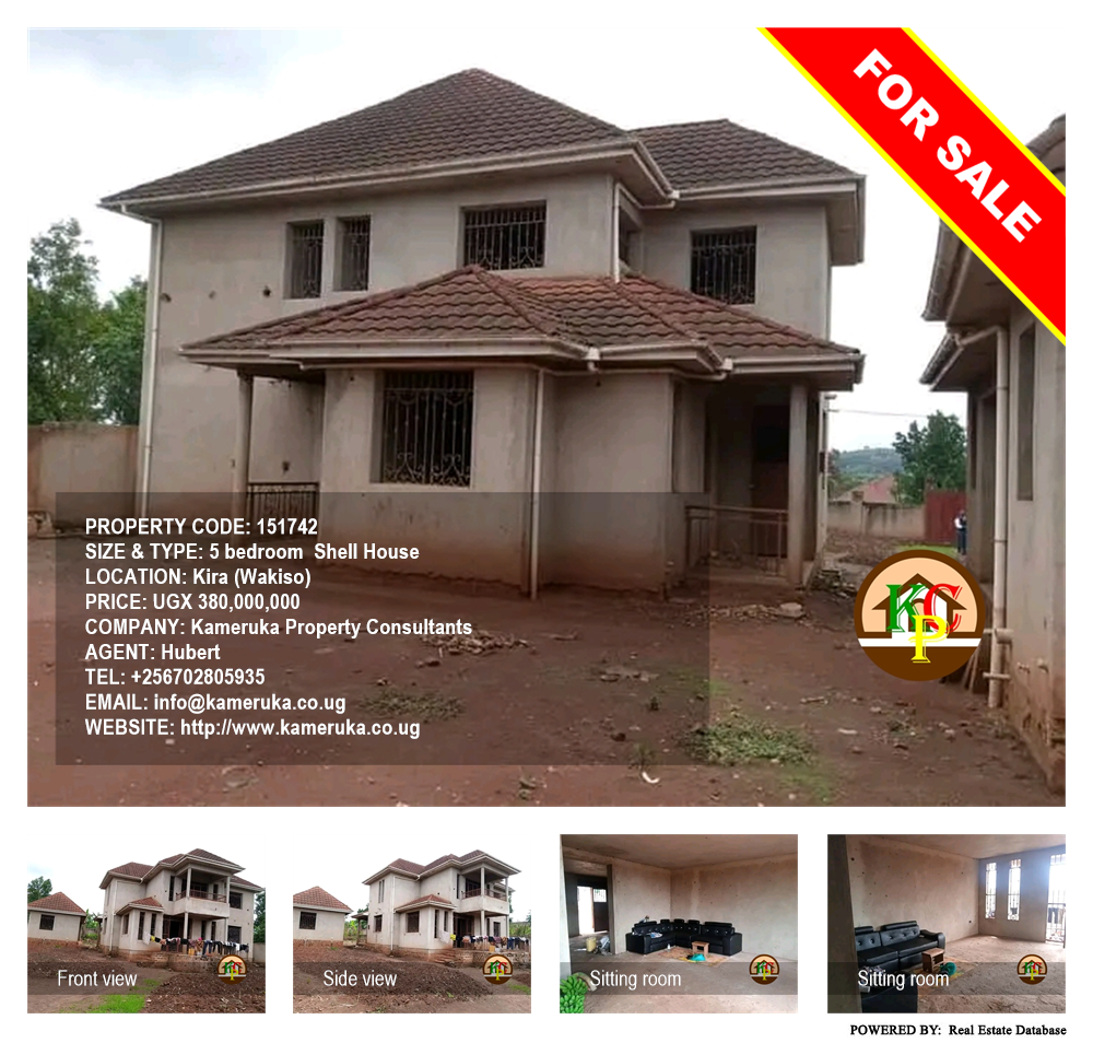 5 bedroom Shell House  for sale in Kira Wakiso Uganda, code: 151742