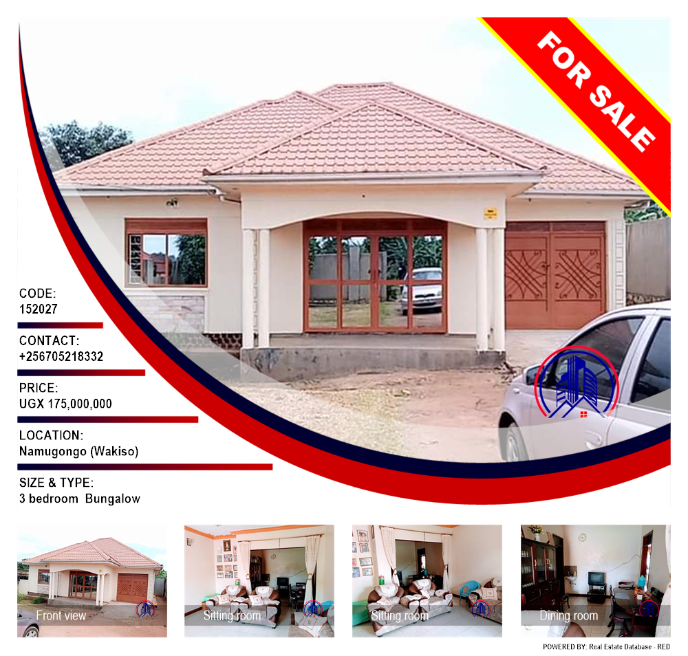 3 bedroom Bungalow  for sale in Namugongo Wakiso Uganda, code: 152027