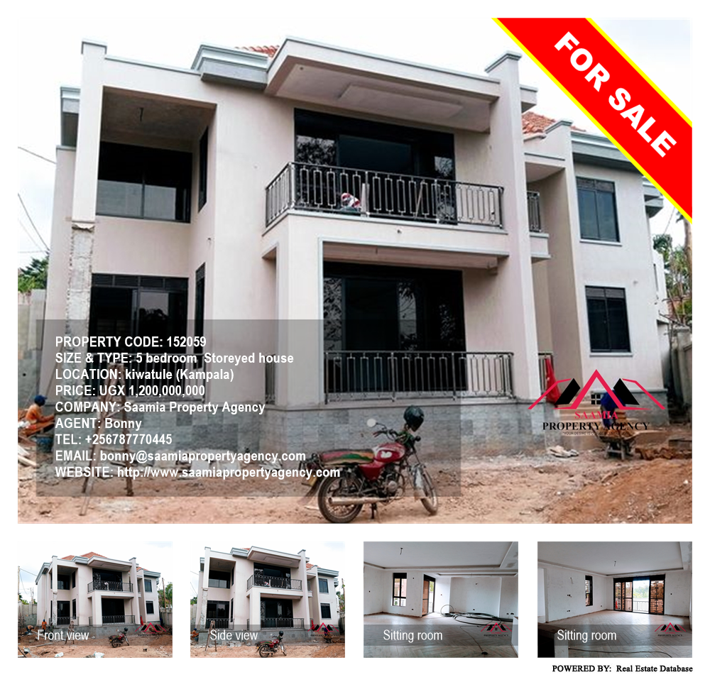 5 bedroom Storeyed house  for sale in Kiwaatule Kampala Uganda, code: 152059