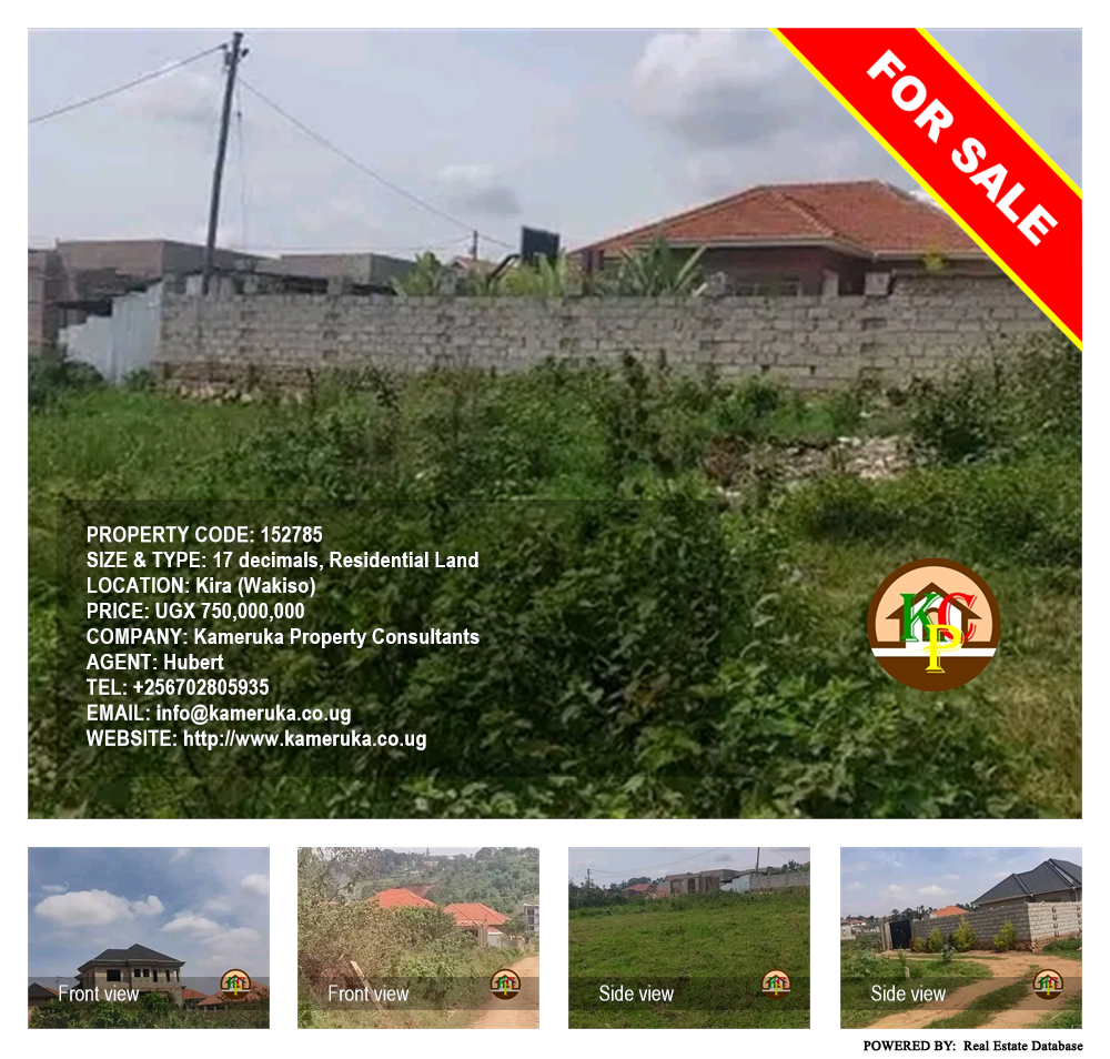 Residential Land  for sale in Kira Wakiso Uganda, code: 152785