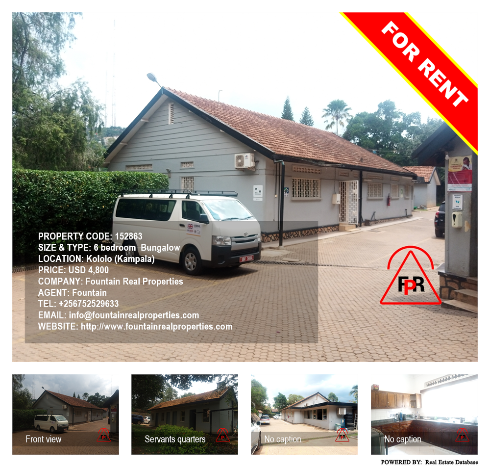 6 bedroom Bungalow  for rent in Kololo Kampala Uganda, code: 152863