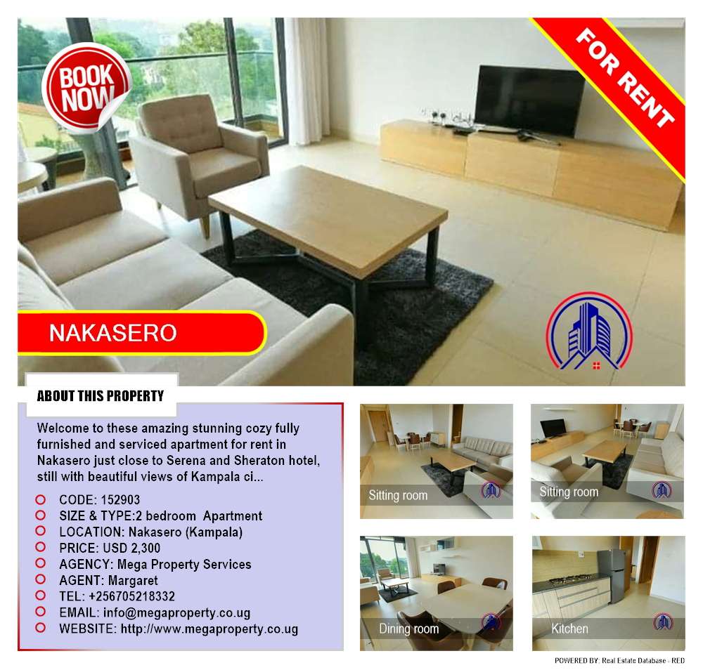 2 bedroom Apartment  for rent in Nakasero Kampala Uganda, code: 152903