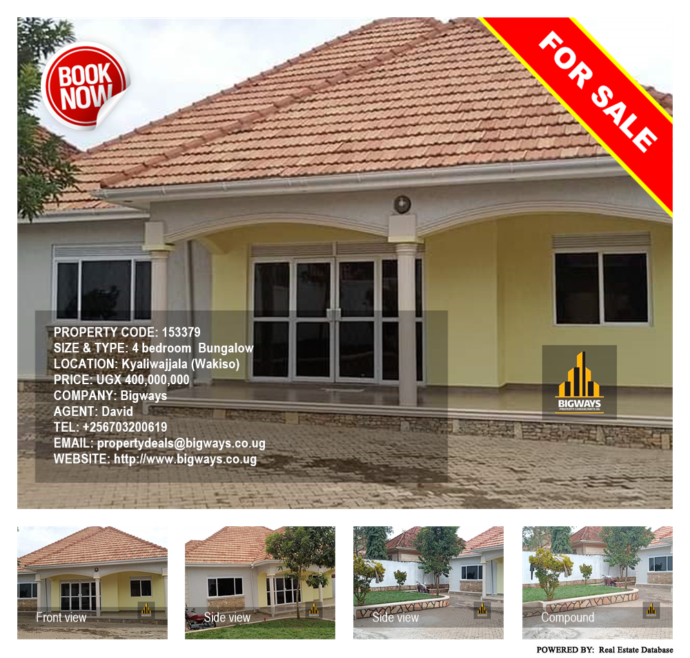 4 bedroom Bungalow  for sale in Kyaliwajjala Wakiso Uganda, code: 153379