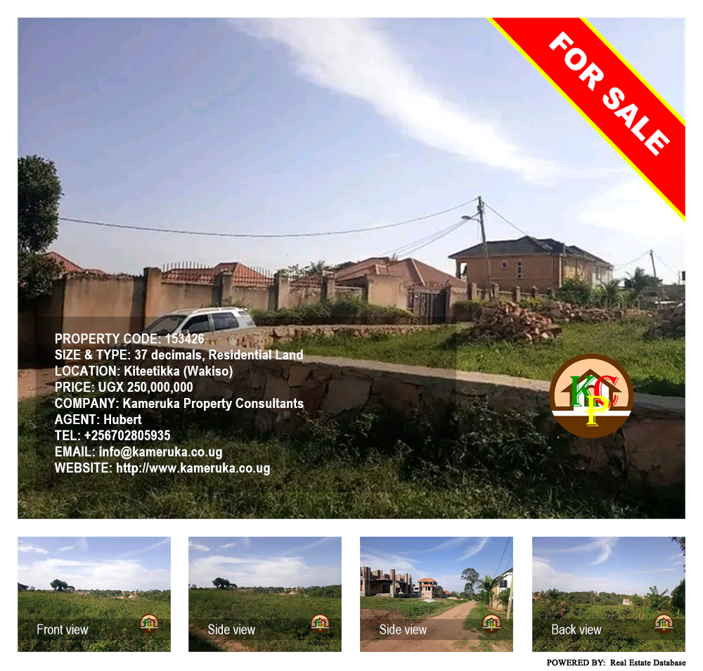 Residential Land  for sale in Kiteetikka Wakiso Uganda, code: 153426