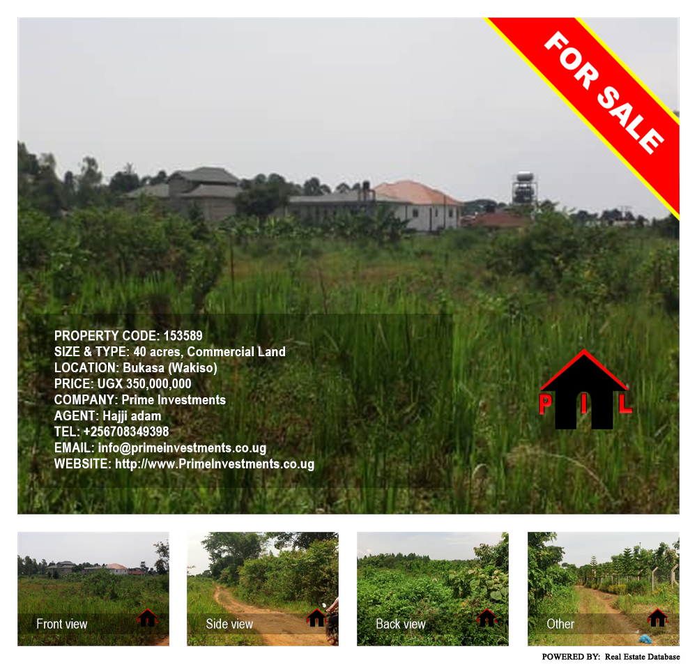 Commercial Land  for sale in Bukasa Wakiso Uganda, code: 153589