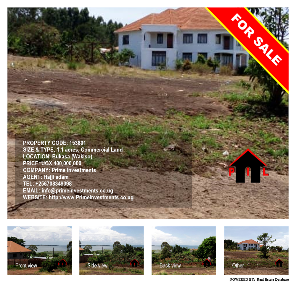 Commercial Land  for sale in Bukasa Wakiso Uganda, code: 153801