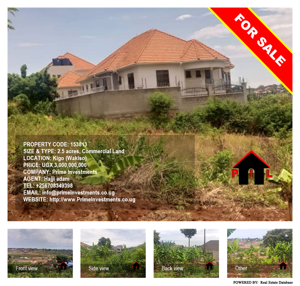 Commercial Land  for sale in Kigo Wakiso Uganda, code: 153813