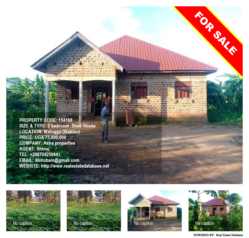 3 bedroom Shell House  for sale in Matugga Wakiso Uganda, code: 154168