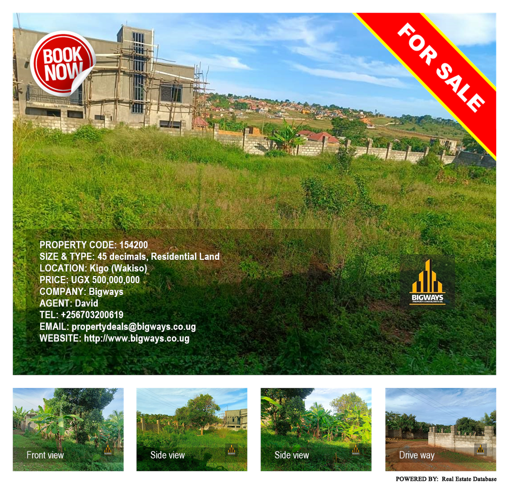 Residential Land  for sale in Kigo Wakiso Uganda, code: 154200