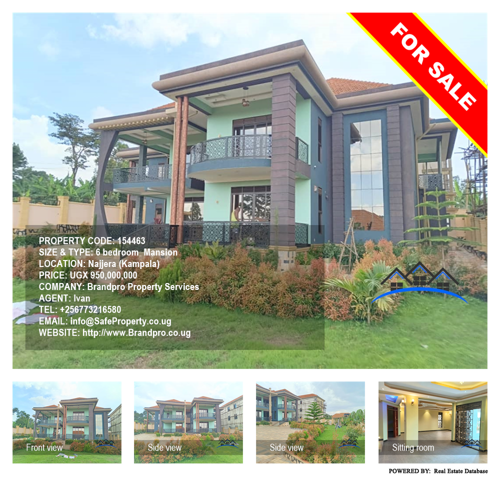 6 bedroom Mansion  for sale in Najjera Kampala Uganda, code: 154463