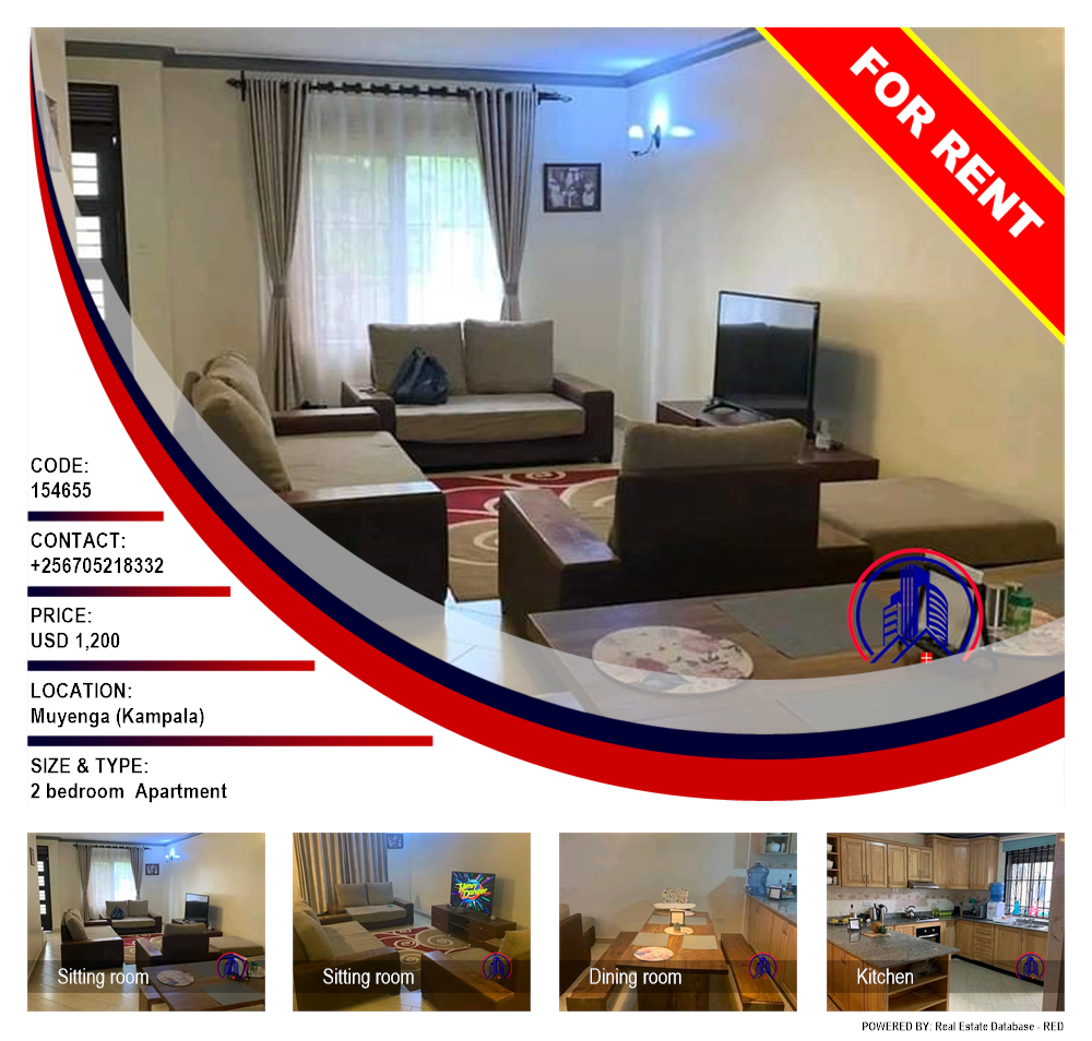 2 bedroom Apartment  for rent in Muyenga Kampala Uganda, code: 154655