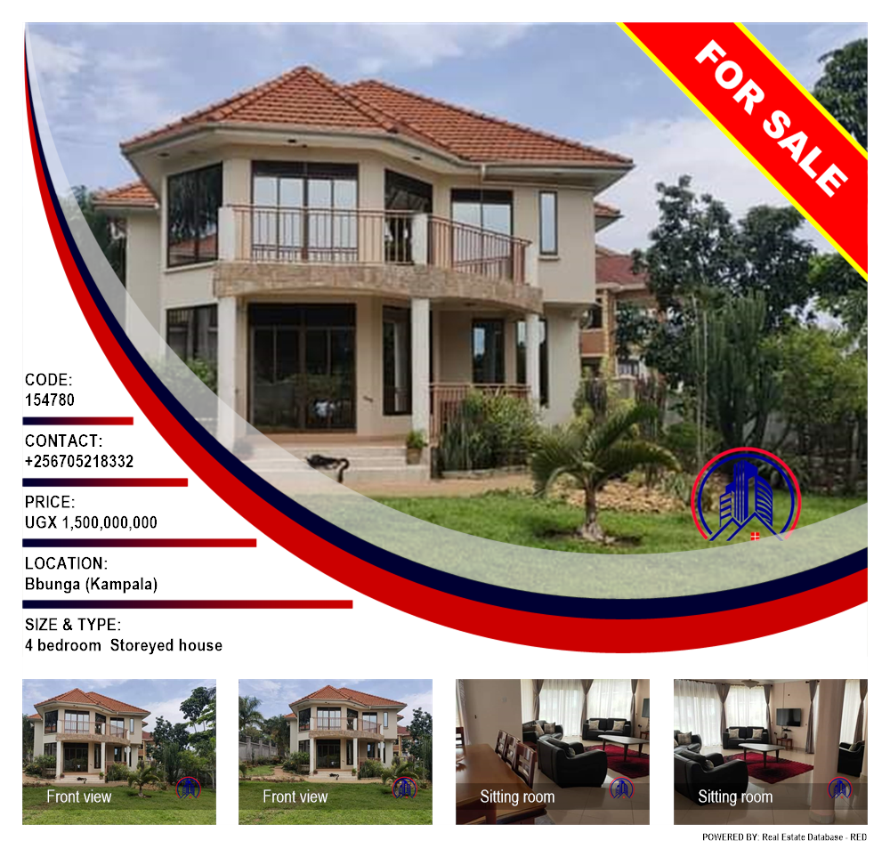 4 bedroom Storeyed house  for sale in Bbunga Kampala Uganda, code: 154780