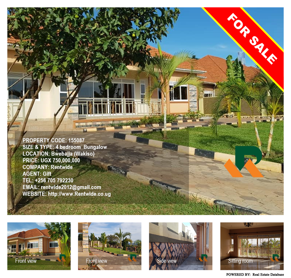 4 bedroom Bungalow  for sale in Bwebajja Wakiso Uganda, code: 155087