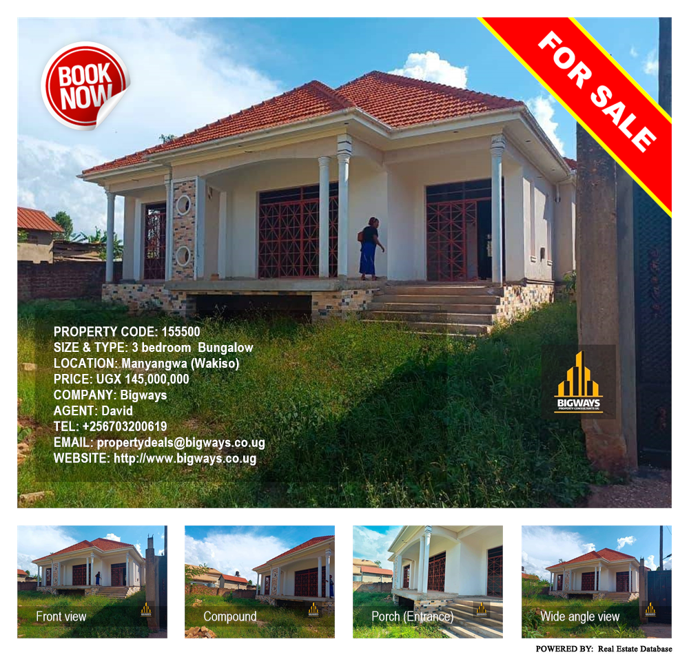 3 bedroom Bungalow  for sale in Manyangwa Wakiso Uganda, code: 155500