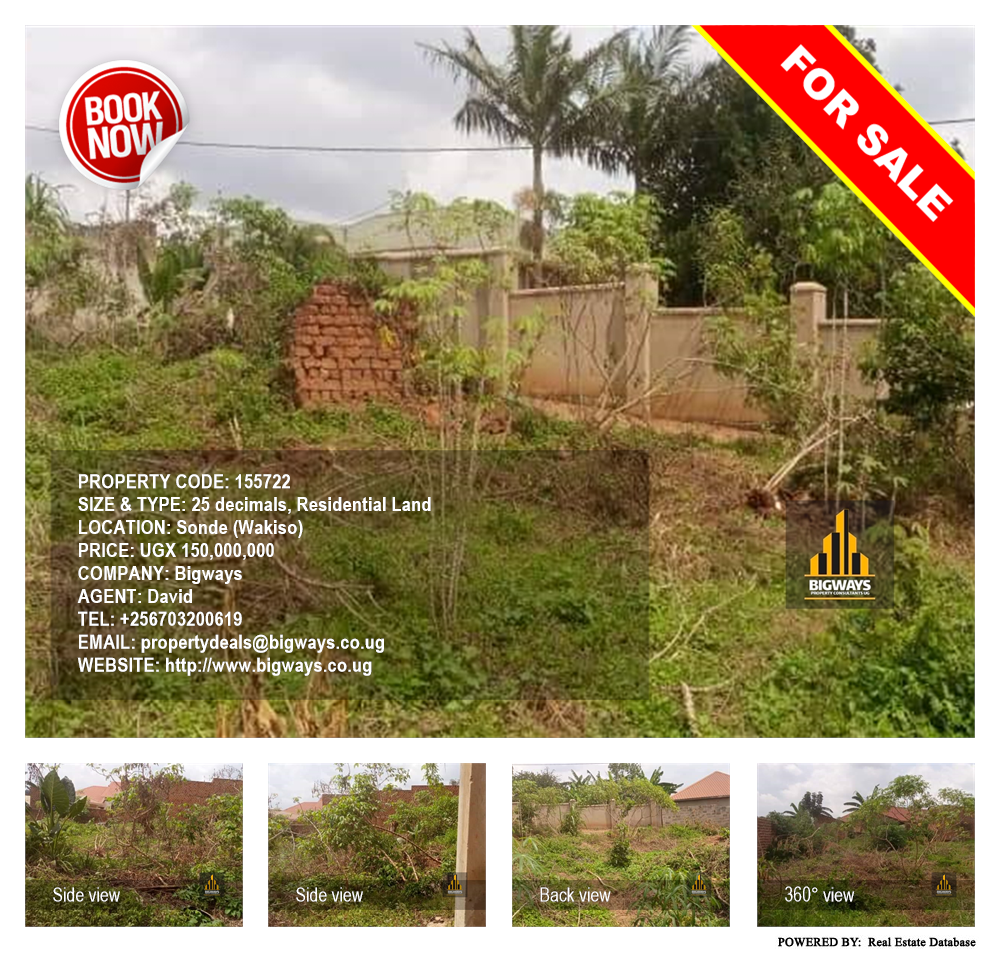 Residential Land  for sale in Sonde Wakiso Uganda, code: 155722
